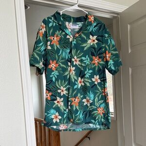 Old Navy Green and Orange Tropical Shirt